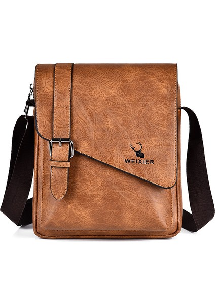 Erkek Retro Günlük Crossbody Çanta Büyük Kapasiteli Tote Çanta Çok Yönlü Sırt Çantası (Yurt Dışından)