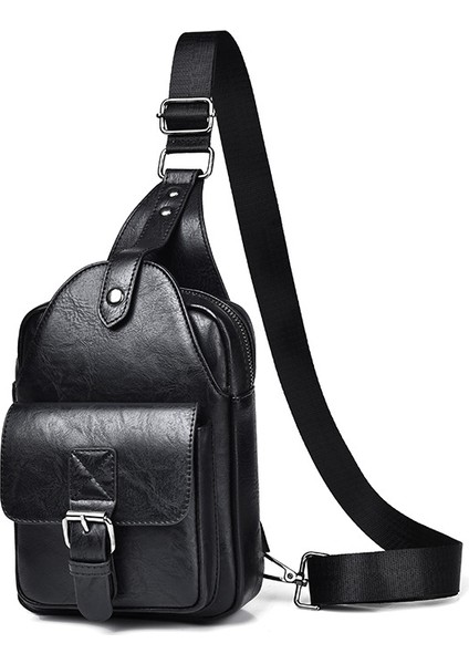 Rahat Retro Erkek Göğüs Çantası Büyük Kapasiteli Su Geçirmez Crossbody Çanta Üst Düzey Omuz Çantası (Yurt Dışından)