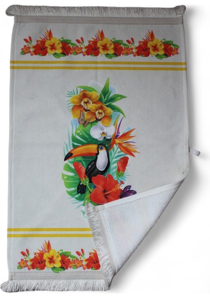 Saçaklı Baskılı Su Emici Yumuşak El ve Yüz Havlu Seti 40X60 cm fırsatları