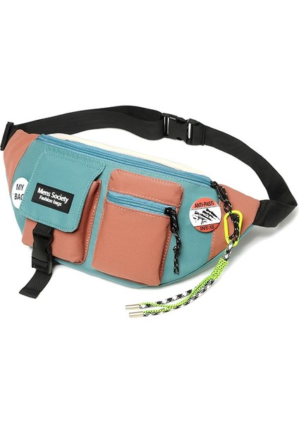 Erkek Gündelik Cep Telefonu Çantası Crossbody Yük Azaltıcı Spor Göğüs Çantası Tuval Ultra Hafif Büyük Kapasiteli (Yurt Dışından)