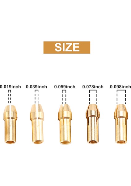 3 Takım 0.5-3mm Pirinç Matkap Chuck Küçük Elektrikli Matkap Ucu Collet Döner Aletler ile Uyumlu 3 Boyut -2.0mm 2.35MM 3.17MM (Yurt Dışından)
