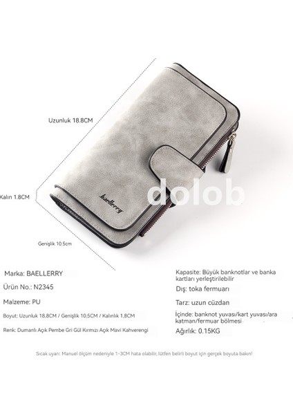 Yeni Cüzdan Kadın Uzun Çoklu Kart Yuvası Tokalı Cüzdan Üç Katlı Fermuarlı Cüzdan (Yurt Dışından) indirimleri