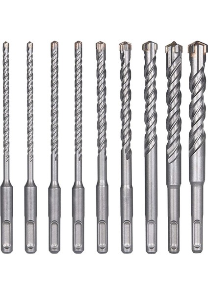 Darbeli Matkap Ucu Seti, 9 Adet (5MM-16MM) Matkap Uçları Sds-Plus Matkap Delikleriyle Uyumlu Elektrikli Darbeli Darbeli Matkap Ucu (Yurt Dışından)