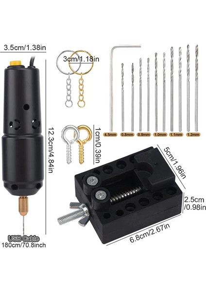 Elektrikli El Matkap Seti, Reçine Takı Dökümüyle Uyumlu, 10 Matkap Uçlu Matkap, Dıy Reçine Anahtarlık Takı Yapımı Abd Tak (Yurt Dışından)