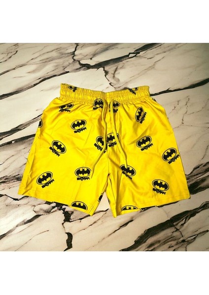 Sedir Çocuk Deniz Şortu Batman Baskılı Bel Bağlamalı Mayo Şort