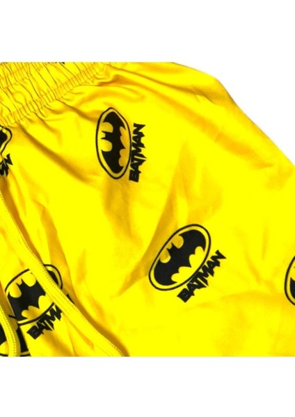 Sedir Çocuk Deniz Şortu Batman Baskılı Bel Bağlamalı Mayo Şort