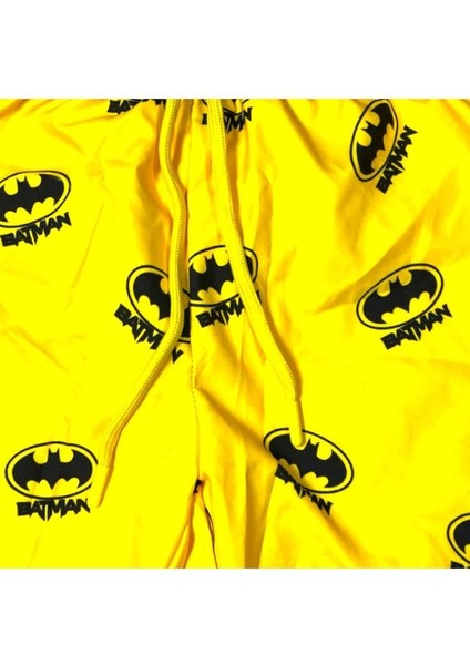 Sedir Çocuk Deniz Şortu Batman Baskılı Bel Bağlamalı Mayo Şort