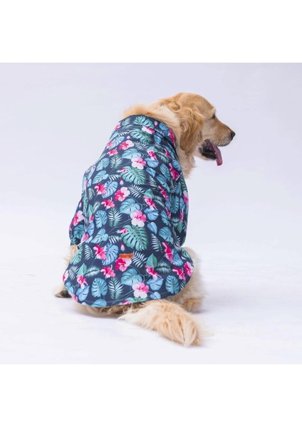 Floral Orta ve Büyük Irk Köpek Gömleği - Köpek Kıyafeti (15 kg-45 kg)