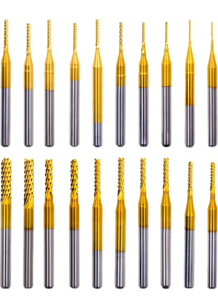20 Adet Cnc Freze Uçları End Mill Döner Çapaklar Sondaj Deliği Aracı Pcb Kalıp ile Uyumlu Plastik Fiber (Yurt Dışından)