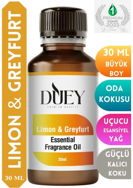 Limon&greyfurt Uçucu 30 ml Buhurdanlık Yağı Difüzör Esansı Oda Kokusu Hava Nemlendirici