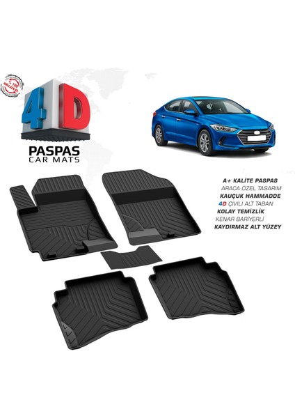 Hyundai Elantra 4d Havuzlu Paspas 2015-2020 Arası