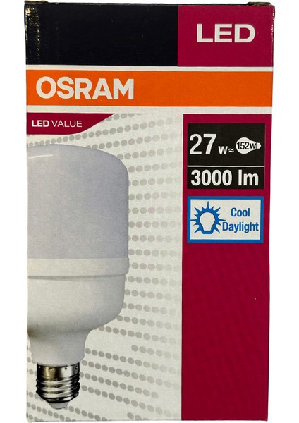 27W (152W) 6500K (Beyaz Işık) E27 Duylu LED Torch Ampul