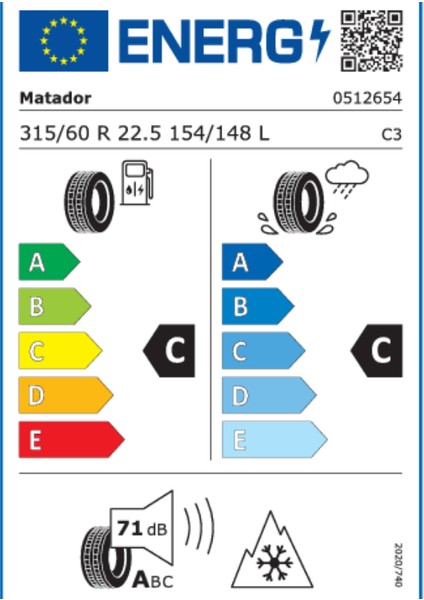 315/60 R22.5 152/148L Tl D Hr 4 Eu Lrl 20Pr Kamyon 4 Mevsim Lastiği ( Üretim Yılı: 2023 ) fiyatları