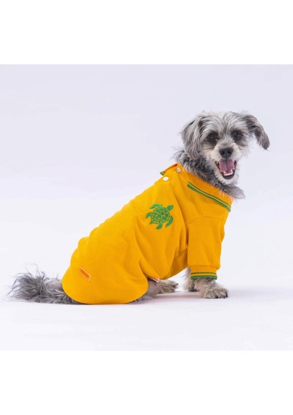 Sarı Marine Polo Yaka Kedi Köpek Tişörtü- Kedi Köpek Kıyafeti modelleri