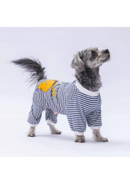 Lacivert Let Me Sleep Kedi Köpek Pijaması - Kedi Köpek Tulumu - Kedi Köpek Kıyafeti modelleri