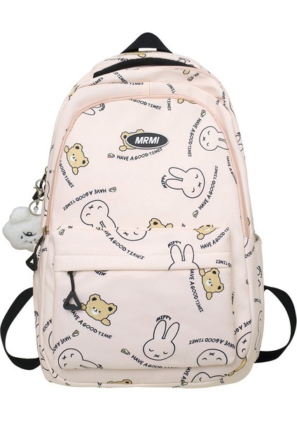 Küçük Tavşan Ayı Okul Çantası Kadın Sevimli Baskı Öğrenci Sırt Çantası Ortaokul Öğrencileri Için Büyük Kapasiteli Tatlı Okul Çantası (Yurt Dışından)