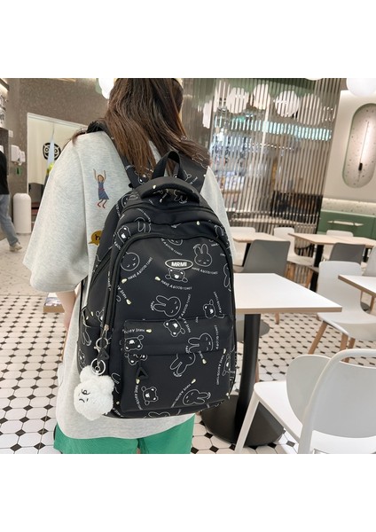 Küçük Tavşan Rahat Sevimli Karikatür Ortaokul Koleji Öğrenci Çantası Büyük Kapasiteli Sırt Çantası Rahat Sırt Çantası (Yurt Dışından)