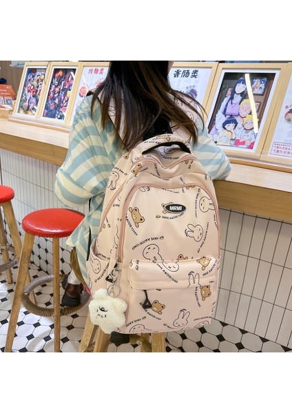 Küçük Tavşan Rahat Sevimli Karikatür Ortaokul Koleji Öğrenci Çantası Büyük Kapasiteli Sırt Çantası Rahat Sırt Çantası (Yurt Dışından)