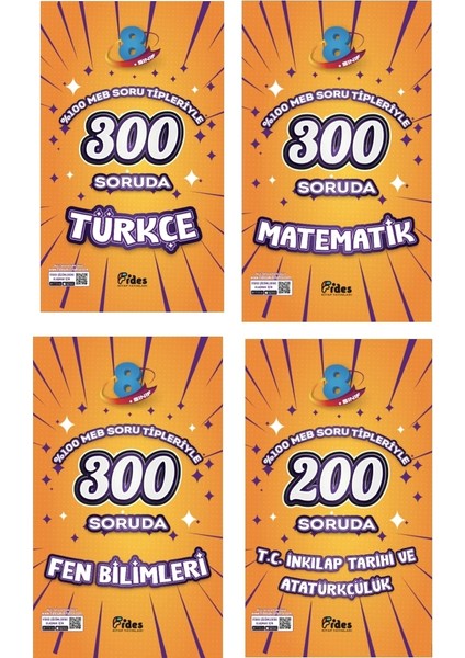 8. Sınıf Soru Tipleriyle Türkçe - Matematik - Fen Bilimleri – T.C. İnkılap Tarihi ve Atatürkçülük Denemeleri 4 Kitap