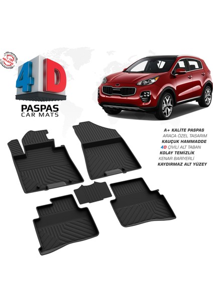 Kia Sportage 4d Havuzlu Paspas 2016-2021 Arası