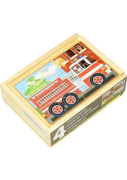 Melissa & Doug 13793 Ahşap Yapboz Seti, Çiftlik Hayvanları, 12 x 4 cm Araçlar