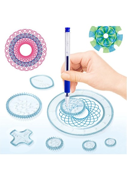 22 Adet Spirograph Kilitli Dişliler Desen Cetveller Çizim Oyuncak Seti Geometrik Çizim Tahtası Araçları Oyuncaklar Çocuklar Için Çocuk (Yurt Dışından)
