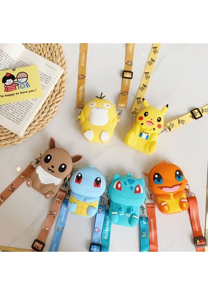 Sıcak Pokémon Pikachu Sevimli Silikon Bozuk Para Cüzdanı Karikatür Sevimli Moda Kişilik Anime Karakter Omuz Çantası Çocuk Oyuncakları Hediyeler (Yurt Dışından)