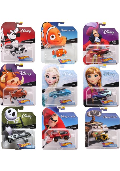 Disney Hot Wheels Anime Figürü Mickey Elsa Ariel Anna Timon Pumbaa Belle Stitch Willie Kaptan Kanca 1:64 Pres Döküm Model Oyuncak Arabalar (Yurt Dışından) modelleri