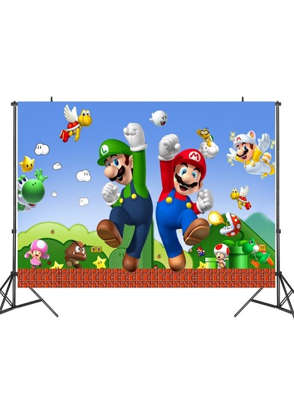 Yeni Orijinal Süper Mario Parti Doğum Günü Arka Plan Kumaş Tema Düzeni Anime Figürü Yoshi Bebek Dekorasyon Malzemeleri Çocuklar Hediyeler (Yurt Dışından) fırsatları