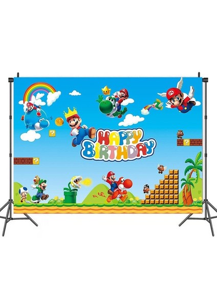 Yeni Orijinal Süper Mario Parti Doğum Günü Arka Plan Kumaş Tema Düzeni Anime Figürü Yoshi Bebek Dekorasyon Malzemeleri Çocuklar Hediyeler (Yurt Dışından) indirimleri