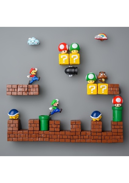 Orijinal Süper Mario Buzdolabı Mıknatısları Oyuncaklar 3D Stereo Karikatür Animasyon Ev Dekorasyon Süsler Figürler Çocuklar Doğum Günü Hediyeleri (Yurt Dışından) fırsatları