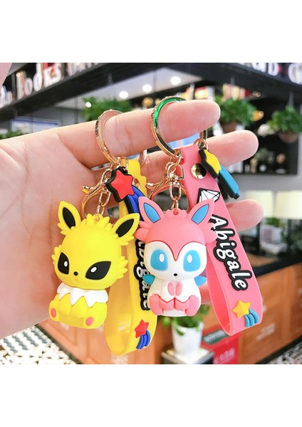 Tomy Pokemon Eevee Anahtarlık Sevimli Pikachu Aksiyon Figürü Anahtarlık Pvc Karikatür Mini Anime Şekilli Kalıp Bebekler Kawaii Çocuk Oyuncakları Hediye (Yurt Dışından) fırsatları