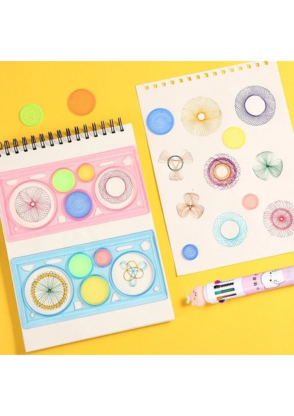Spirograph Çizim Oyuncak Seti Birbirine Dişliler ve Geometrik Cetvel Çizim Aksesuarları Yaratıcı Eğitici Oyuncaklar Çocuklar Için (Yurt Dışından)