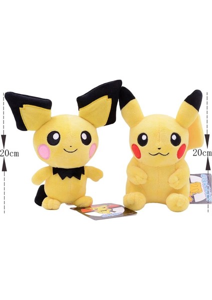 2 Stilleri Pokemon 20CM Pokemon Peluş Bebek Pikachu Pichu Figürü Dolması Sevimli Karikatür Anime Model Oyuncaklar Peluş Evcil Hayvan Çocuk Için Hediye (Yurt Dışından)