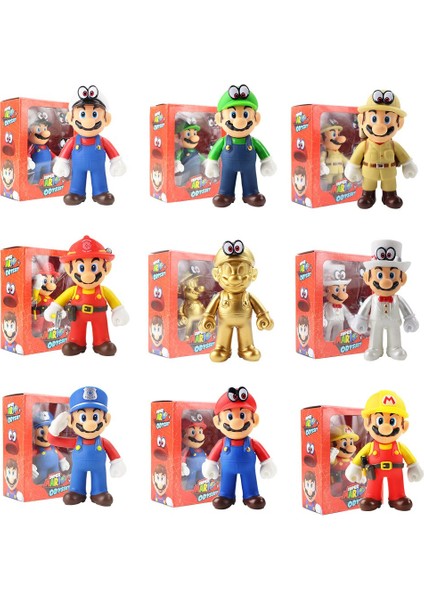 9 Stilleri 12-13 cm Anime Süper Mario Odyssey Luigi Mario Bebek Toplamak Pvc Aksiyon Oyuncak Şekilli Kalıp Çocuklar Için Doğum Günü Hediyesi Kutusu (Yurt Dışından)