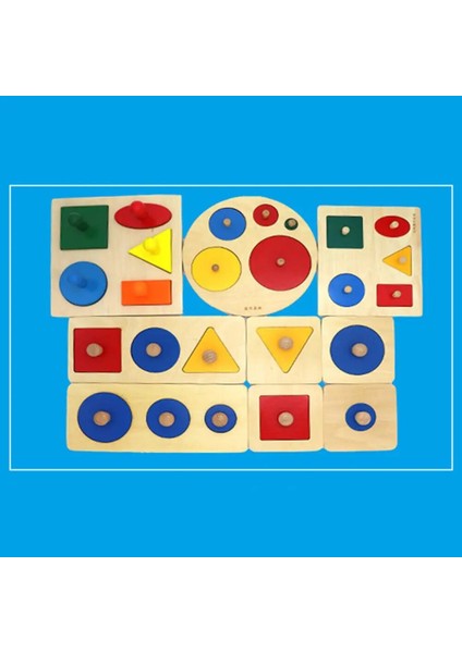 Montessori Ahşap Topuz Bulmaca Delikli Pano Geometrik Şekil Maç Bebek Eğitici Oyuncak Çocuk Okul Öncesi Eğitim Basit Beyin Oyuncakları (Yurt Dışından)