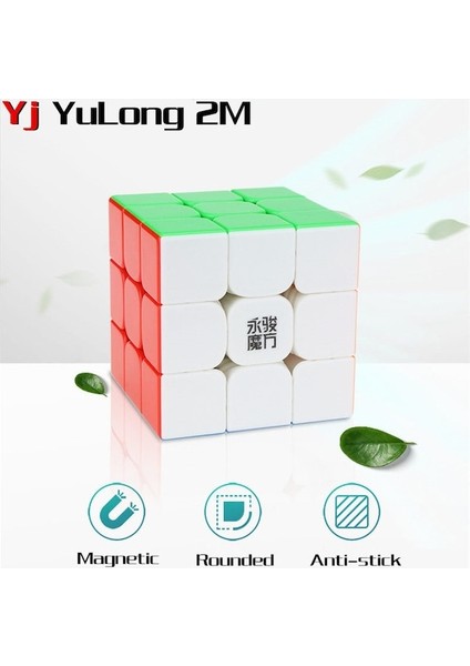 Stickerless-Yongjun Yulong V2 M 3X3X3 Manyetik Hız Küp 3x3 2 M Sihirli Küp Bulmaca Profesyonel Eğitici Oyuncaklar Çocuklar Için Hediye (Yurt Dışından)