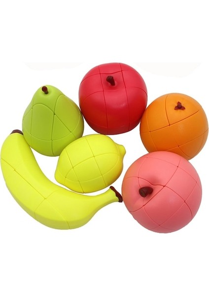 Orange-Fanxin Meyve Küpü Muz Elma Armut Portakal Limon Şeftali Etiketsiz Cubo Magico Eğitici Bulmaca X'mas Hediye Fikri (Yurt Dışından)