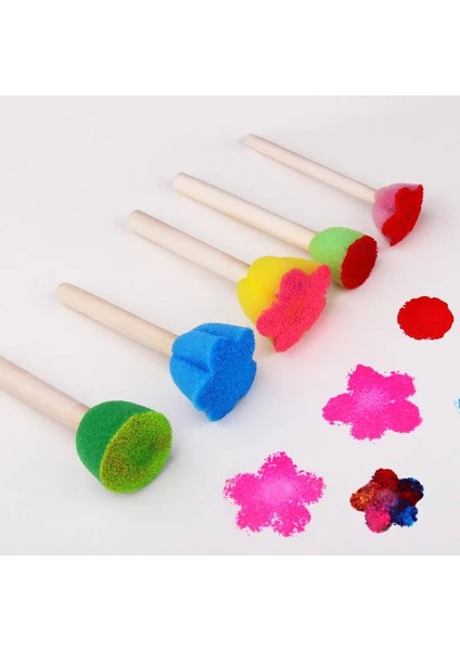 Yaratıcı Sünger Fırça Çizim Oyuncaklar Bebek Renkli Çiçek Desen Sünger Mühür Çocuk Sanat Dıy Boyama Araçları 5 Adet/takım (Yurt Dışından) modelleri