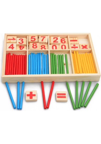Okul Öncesi Ahşap Matematiksel Zeka Sopa Erken Öğrenme Sayma Oyuncak Çocuklar Yapı Taşları Montessori Matematik Hediye (Yurt Dışından)