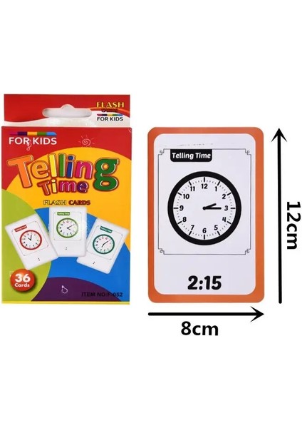 Çocuklar Için Zamanı Anlatan Flash Kartlar Montessori Oyuncak Erken Okul Öncesi XX9E (Yurt Dışından)