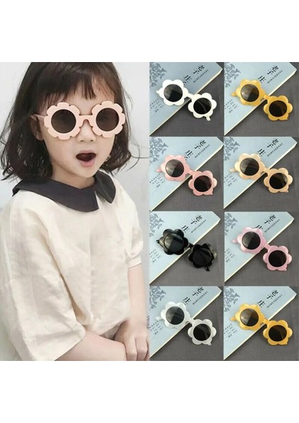 Sevimli Bebek Çocuk Unisex Çocuk Çiçek Çerçeve Güneş Gözlüğü UV400 Yürümeye Başlayan Açık Gözlük (Yurt Dışından)
