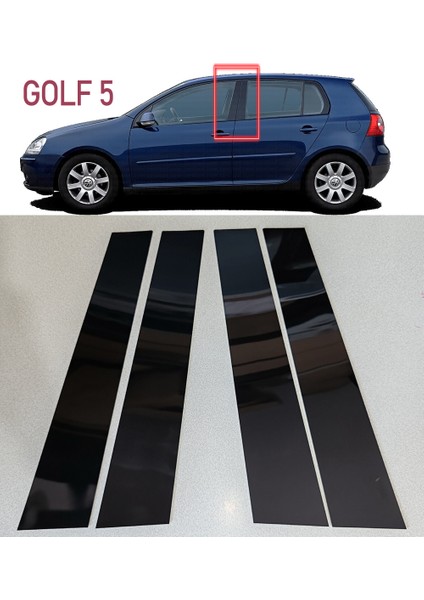 Golf 5 Kapı Direği Kaplama - Golf 5 Piano Black Aksesuar Kaplama Trim