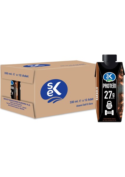 Protein Süt Kakaolu - Laktozsuz - 330 ml x 12