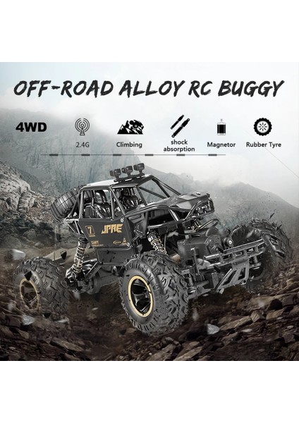 1/16 4WD Rc Araba Alaşım Off-Road Buggy 2.4 Ghz 15 Km/saat Yüksek Hızlı Tırmanma Araba Rtr Kontrol Kamyonlar Boys Oyuncaklar Çocuklar Için (Yurt Dışından)