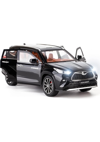1/24 Highlander Model Araba, Çinko Alaşımı Geri Çekin Oyuncak Araba Çocuklar Için Ses ve Işık ile Erkek Kız Hediye (Siyah)1 (Yurt Dışından)