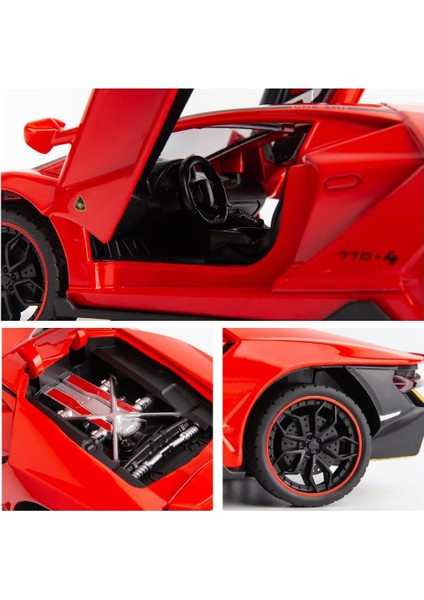 Pres Döküm Model Araba 1/24 Lamborghini LP770 Model Araçlar Için Uyumlu Geri Çekin Oyuncak Araba Ses ve Işık ile Çocuklar Için Koleksiyon Boys Hediye (Kırmızı)1 (Yurt Dışından) fırsatları