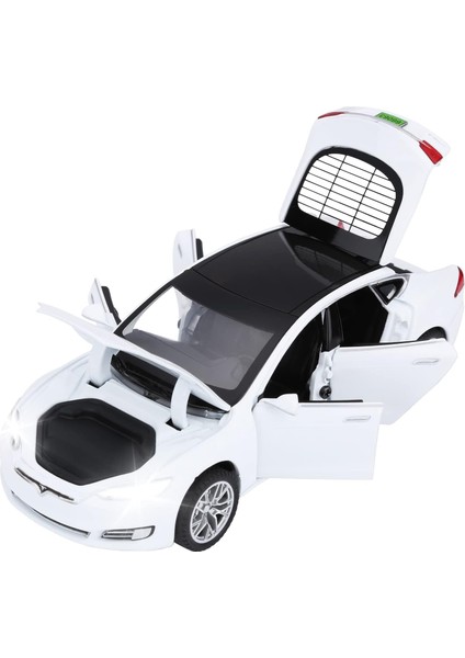 Oyuncak Arabalar Model S Kapısı Açık Işık ve Ses ile Döküm Metal Model Arabalar Erkek ve Kız Çocuklar Için Geri Çekin Araba Oyuncakları 3-12 Yaş (Beyaz)1 (Yurt Dışından)