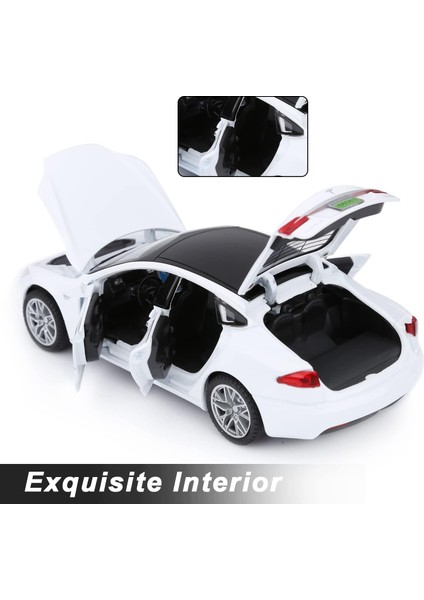 Oyuncak Arabalar Model S Kapısı Açık Işık ve Ses ile Döküm Metal Model Arabalar Erkek ve Kız Çocuklar Için Geri Çekin Araba Oyuncakları 3-12 Yaş (Beyaz)1 (Yurt Dışından) fiyatları