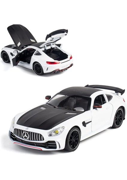 Zarif Araba Modeli 1/24 Benz Amg Gtr Oyuncak Arabalar Model Araba, Çinko Alaşımı Ses ve Işık ile Geri Çekin Oyuncak Araba Çocuklar Erkek Kız Hediye Için. (Beyaz)1 (Yurt Dışından)